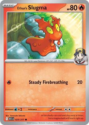 Ethan's Slugma card from ME: Ascended Heroes