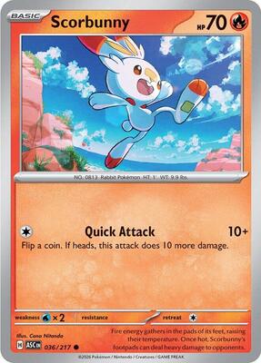 Scorbunny - 036/217 card from ME: Ascended Heroes