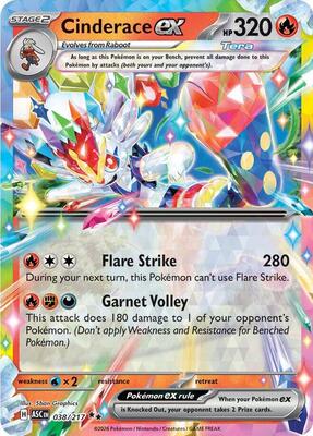 Cinderace ex card from ME: Ascended Heroes