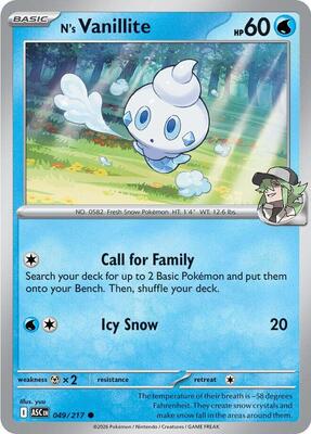N's Vanillite card from ME: Ascended Heroes