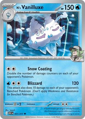 N's Vanilluxe card from ME: Ascended Heroes