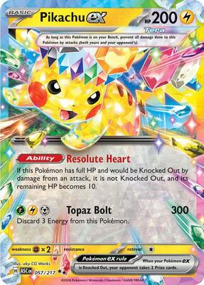 Pikachu ex - 057/217 card from ME: Ascended Heroes