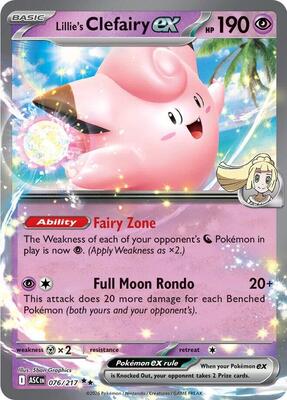 Lillie's Clefairy ex - 076/217 card from ME: Ascended Heroes