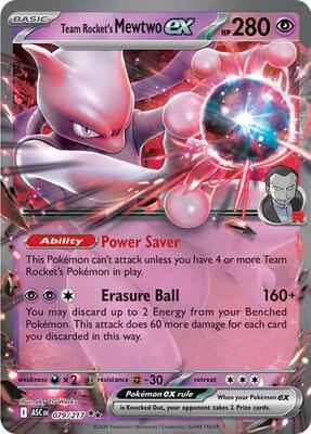 Team Rocket's Mewtwo ex - 079/217 card from ME: Ascended Heroes