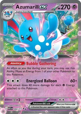 Azumarill ex card from ME: Ascended Heroes