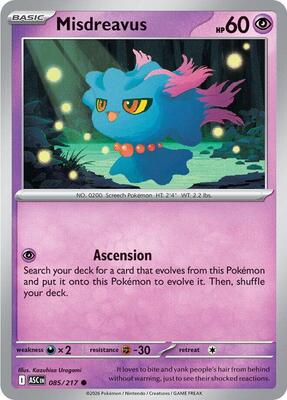 Misdreavus - 085/217 card from ME: Ascended Heroes