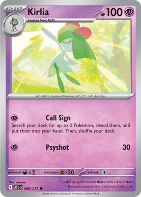 Kirlia card from ME: Ascended Heroes