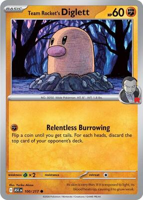 Team Rocket's Diglett card from ME: Ascended Heroes
