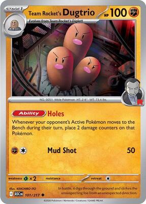 Team Rocket's Dugtrio - 101/217 card from ME: Ascended Heroes