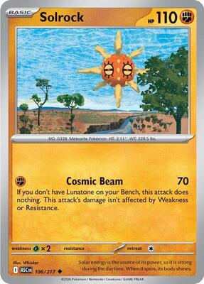 Solrock card from ME: Ascended Heroes