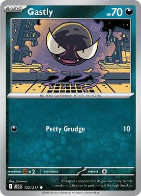 Gastly card from ME: Ascended Heroes