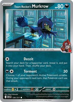 Team Rocket's Murkrow card from ME: Ascended Heroes