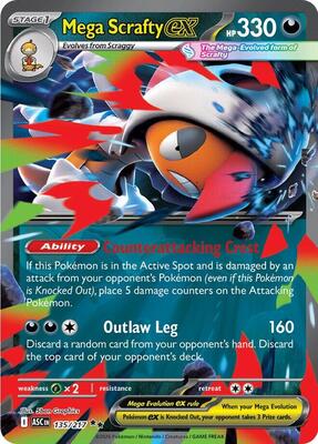 Mega Scrafty ex - 135/217 card from ME: Ascended Heroes