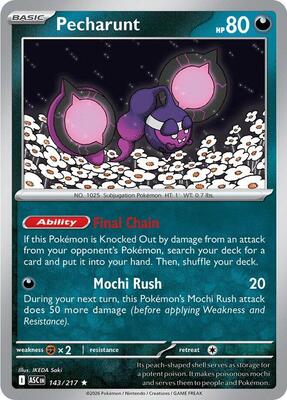 Pecharunt card from ME: Ascended Heroes