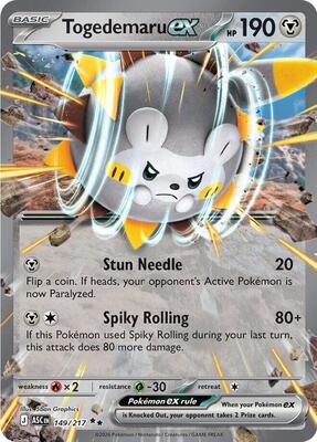 Togedemaru ex card from ME: Ascended Heroes