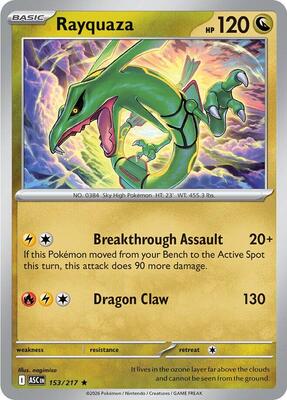 Rayquaza card from ME: Ascended Heroes