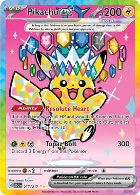 Pikachu ex - 277/217 card from ME: Ascended Heroes
