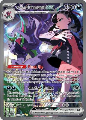 Marnie's Grimmsnarl ex card from ME: Ascended Heroes