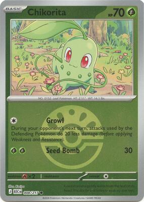 Chikorita (Friend Ball) card from ME: Ascended Heroes