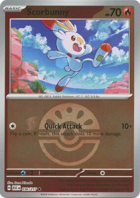 Scorbunny - 036/217 (Friend Ball) card from ME: Ascended Heroes