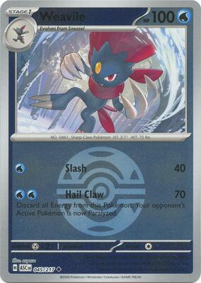 Weavile - 045/217 (Dusk Ball) card from ME: Ascended Heroes