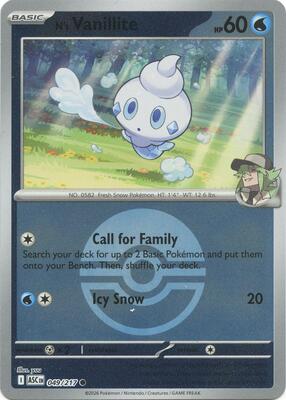 N's Vanillite (Poke Ball) card from ME: Ascended Heroes