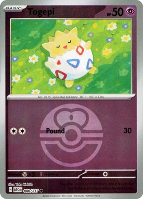 Togepi (Love Ball) card from ME: Ascended Heroes