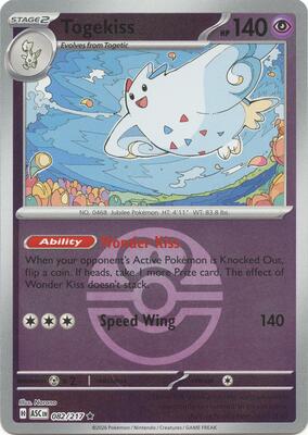 Togekiss - 082/217 (Love Ball) card from ME: Ascended Heroes