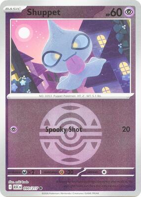 Shuppet (Dusk Ball) card from ME: Ascended Heroes