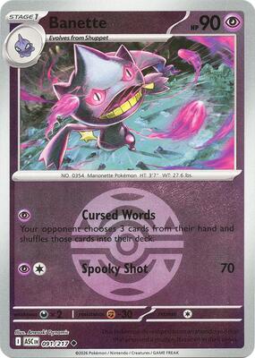 Banette - 091/217 (Dusk Ball) card from ME: Ascended Heroes