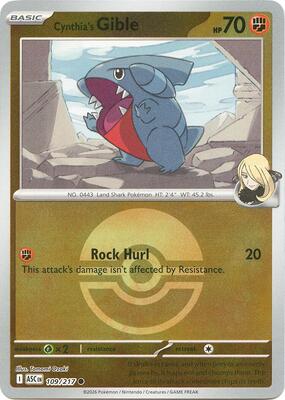Cynthia's Gible (Poke Ball) card from ME: Ascended Heroes