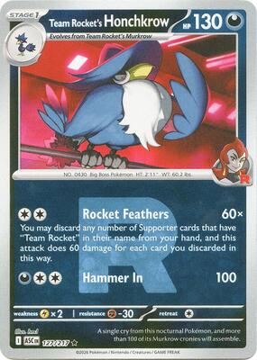 Team Rocket's Honchkrow (Team Rocket) card from ME: Ascended Heroes