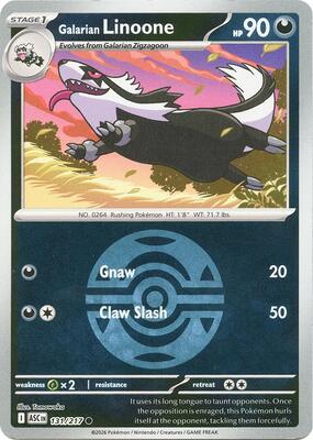 Galarian Linoone (Dusk Ball) card from ME: Ascended Heroes