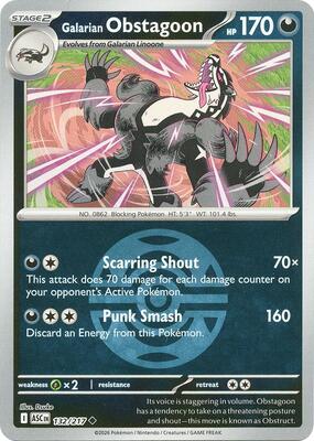 Galarian Obstagoon - 132/217 (Dusk Ball) card from ME: Ascended Heroes