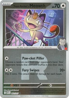 Team Rocket's Meowth (Team Rocket) card from ME: Ascended Heroes