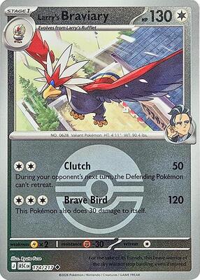 Larry's Braviary (Poke Ball) card from ME: Ascended Heroes