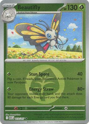 Beautifly - 013/217 (Energy Symbol Pattern) card from ME: Ascended Heroes