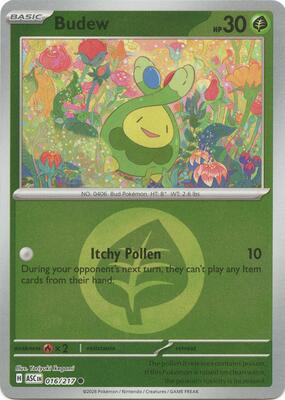 Budew - 016/217 (Energy Symbol Pattern) card from ME: Ascended Heroes