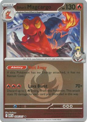 Ethan's Magcargo - 024/217 (Energy Symbol Pattern) card from ME: Ascended Heroes