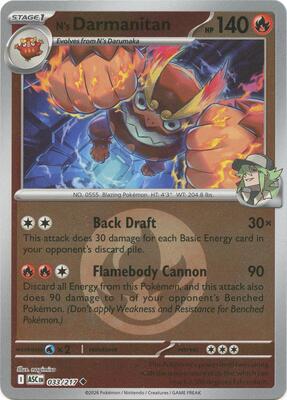 N's Darmanitan (Energy Symbol Pattern) card from ME: Ascended Heroes