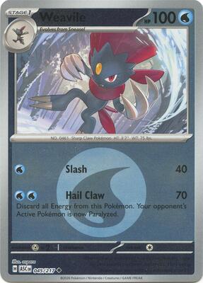 Weavile - 045/217 (Energy Symbol Pattern) card from ME: Ascended Heroes
