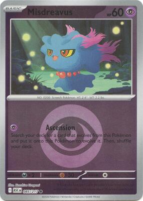 Misdreavus - 085/217 (Energy Symbol Pattern) card from ME: Ascended Heroes