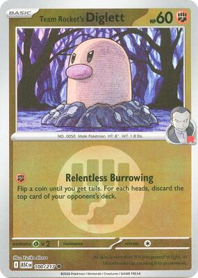 Team Rocket's Diglett (Energy Symbol Pattern) card from ME: Ascended Heroes