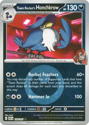 Team Rocket's Honchkrow (Energy Symbol Pattern) card from ME: Ascended Heroes