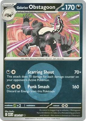 Galarian Obstagoon - 132/217 (Energy Symbol Pattern) card from ME: Ascended Heroes