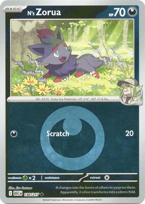 N's Zorua (Energy Symbol Pattern) card from ME: Ascended Heroes