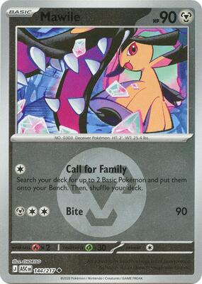 Mawile - 144/217 (Energy Symbol Pattern) card from ME: Ascended Heroes