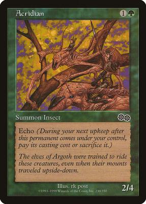 Acridian card from Urza's Saga