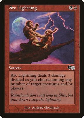 Arc Lightning card from Urza's Saga