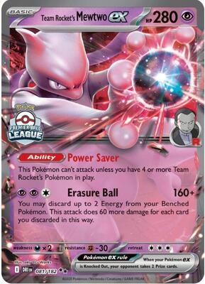 Team Rocket's Mewtwo ex card from League & Championship Cards